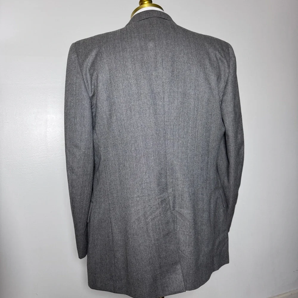 Etienne Caron 3 Piece Suit Mens 42R 39x28 Gray‎ Pinstripe Wool Vintage Formal